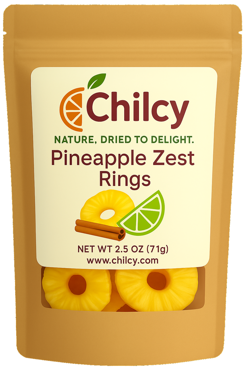 Chilcy Pineapple Zest Rings – dried pineapple with cinnamon and lime